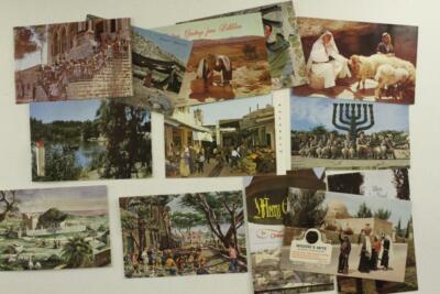Vintage Lot 12 Postcards Jerusalem Bethlehem Widows Mite River Jordan Nazareth