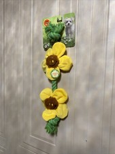 Fofos 18" Flowers on Rope Dog Toy w/2 Squeakers & Crinkle New