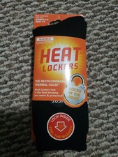Heat Lockers Socks Black Mens 4-8 Womens 5-9 Shoe Size Warmer Med Thickness NEW