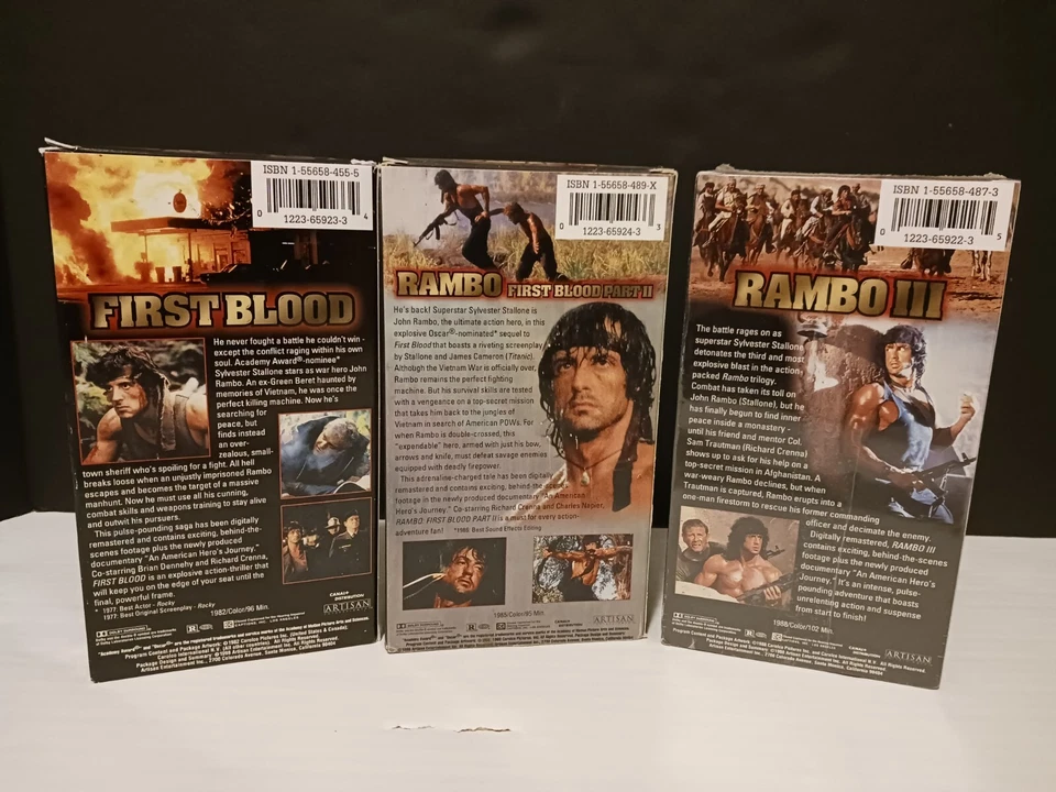 Rambo Trilogy VHS Digitally Remastered First Blood/First Blood Part II/Rambo III - Image 2 of 4