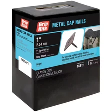 Grip-Rite Cap Roofing Nails #12 x 1 in. Square Metal Steel (3 lb.-Pack)