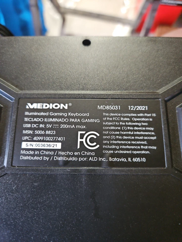 Medion Eraser Wired Gaming Keyboard MD85031 - Image 2 of 2