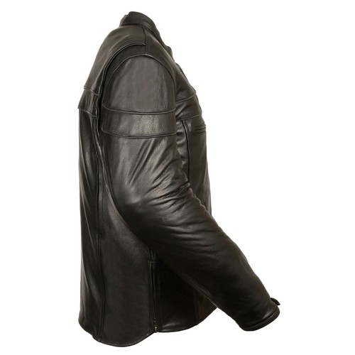 MILWAUKEE LEDER HERREN SPORTLICH BIKER SCOOTER CROSSOVER SCHWARZ LEDERJACKE - SALA - Bild 5 von 6