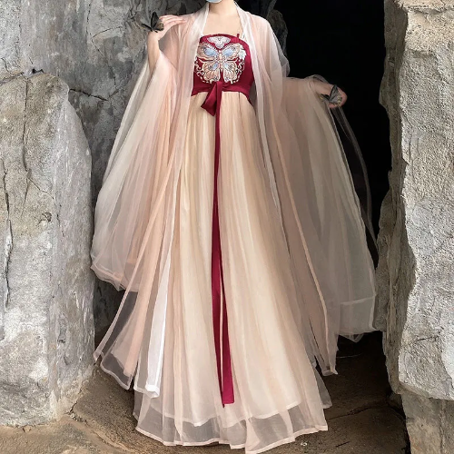 Hanfu Kleid Damen alt chinesisch traditionell Karneval Cosplay Kostüm Kleid Set - Bild 5 von 30