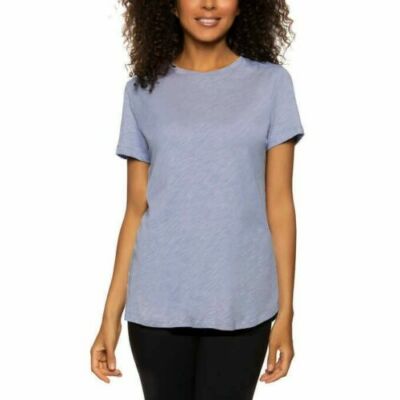 Felina ladies' crew neck tee t-shirt texture slub jersey Silver Bullet Size S