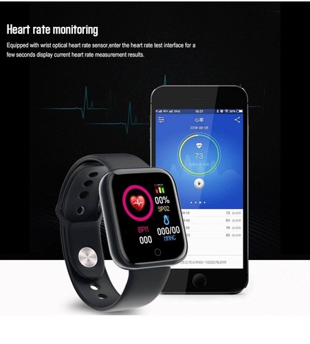 Montre Connectée - Pour Fitness - Étanche - Compteur Calorique et Moniteur de Fréquence Cardiaque - Photo 4 sur 9