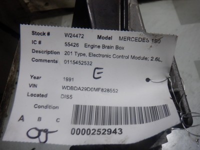 1990 - 1993 MERCEDES BENZ 190 300e ECU Engine Computer Control 