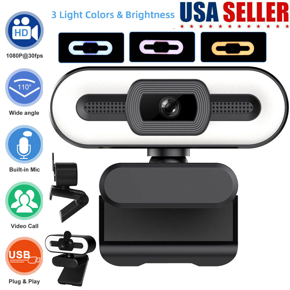 Webcam w/ Microphone Full HD 1080P for PC Desktop/Laptop Auto Focus Web Camera-image