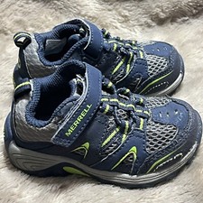 Merrell M-Trail Chaser Jr. Hiking Sneaker Shoes Blue/Green Easy On Boys Sz 5.5W