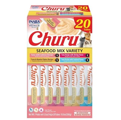 INABA Churu Cat Treats, Grain-Free, Lickable, Squeezable Creamy Purée Cat Treat/