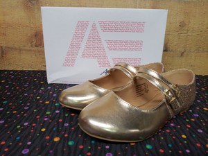 girls flat gold shoes
