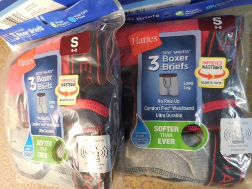 4- Packages MIP Hanes Boys 3 Pair Boxer Briefs Size Small ( 8-10) 12 Pr total - Picture 4 of 4