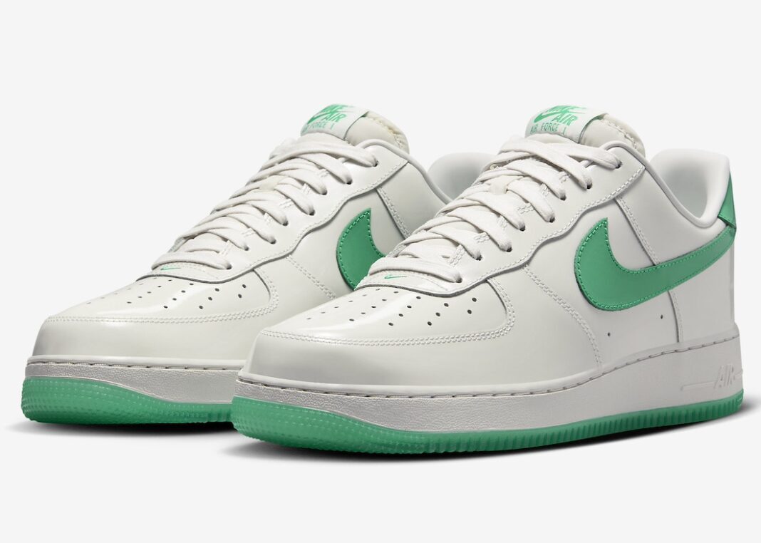 Nike Air Force 1 Low '07 Patent Platinum Tint Stadium Green