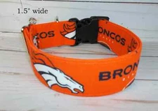 Orange Denver Broncos NFL Terri's Dog Collar handmade adjustable team fabric