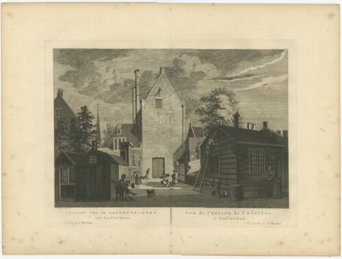 Antique Print of the 'Gasthuiskerk' in Amsterdam by Maaskamp (1805) - Picture 1 of 1
