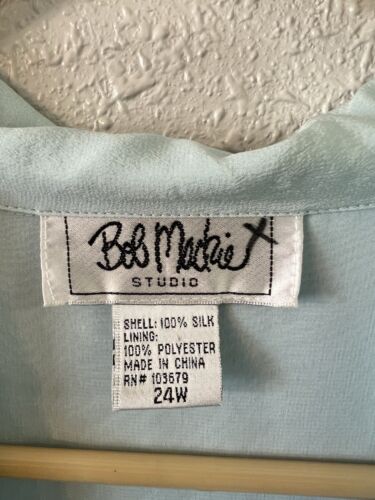 Bob Mackie 100% Silk Shirt Dress 24 W Vacation Resortwear Lagenlook Artsy Ombré - Picture 4 of 5