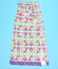Vintage 1970s Mr. Dino Psychedelic Floral Signature Belted Maxi Skirt sz 12 /961