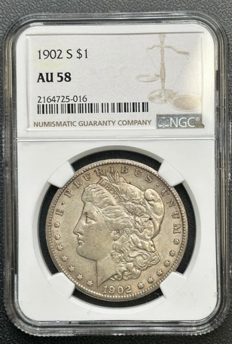 1902 S Morgan Silver Dollar $1 NGC AU 58