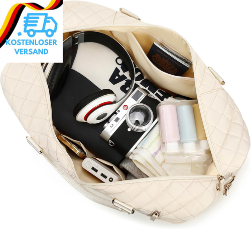 LEDAOU Weekender Damen Reisetasche Tasche Mit Schuhfach Canvas Handgepäck Tasche - Bild 5 von 12