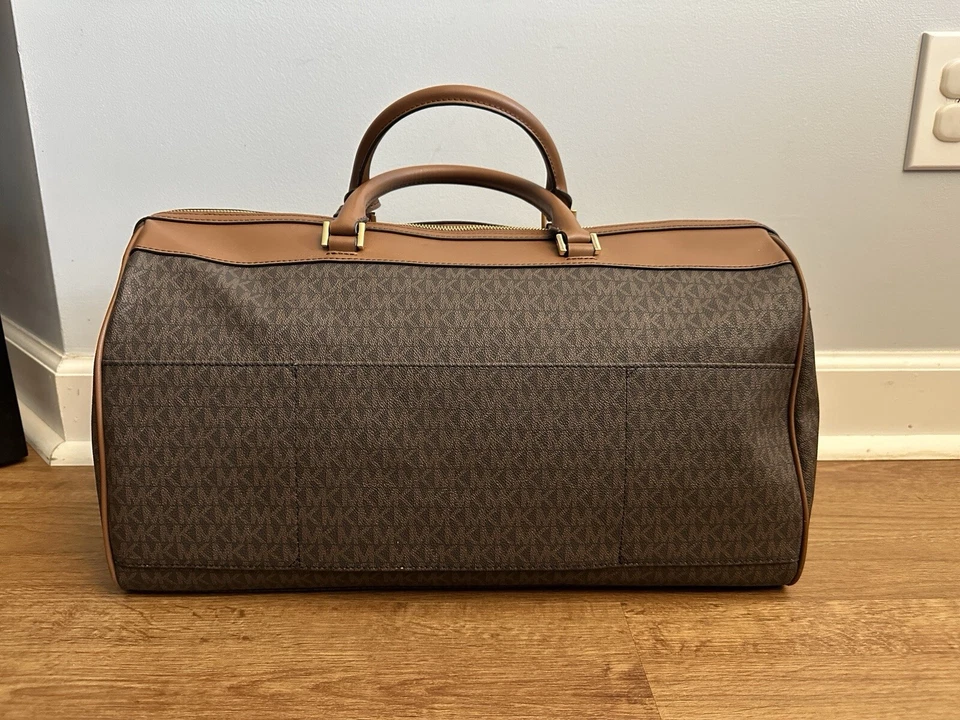 Nuevo Michael Kors Jet Set Marrón Monograma Weekender Lona Foto 4 de 4