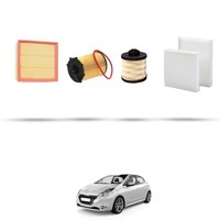 Hoffcar Wartungsset - 4 Filter FüR Peugeot 208 1.6 Bluehdi 88KW Ab 2015