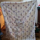 Vintage 1950 Handmade Embroidered Bedspread 84" X 70" People Of The World — photo 1