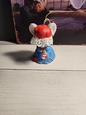 Vintage Jasco Critter Mouse Porcelain Christmas Tree Ornament Holiday Bell