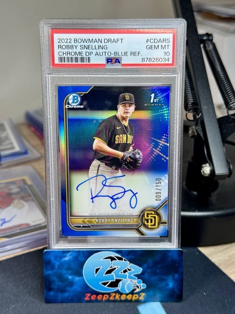 2022 Bowman Draft Chrome 1st Auto Robby Snelling True Blue /150 PSA 10 RC