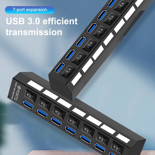 High Speed 7Port LED USB 2.0 Adapter Hub Multi-Port Socket U Disk - Bild 11 von 14