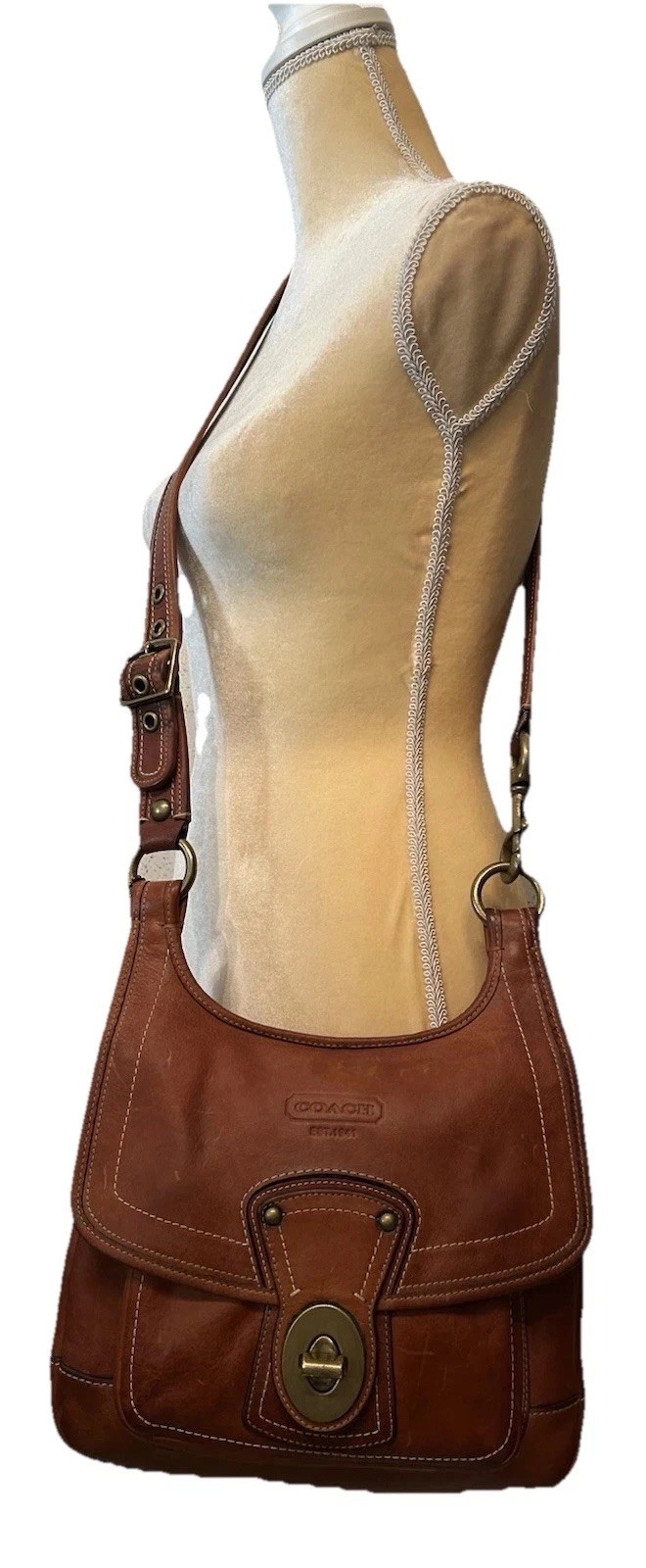 Coach Legacy 65th Anniversary 10325 Leather WHISKEY Hippie Crossbody Handbag