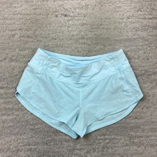 Lululemon Speed Up Low-Rise Lined Shorts Size 6 Blue Gym Workout Yoga Zip Womens