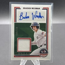 Braeden Weckman Auto 2022 Panini Stars & Stripes USA /349 Rookie Jersey Patch