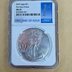 🦅💎 2025 American Silver Eagle NGC MS70 First Day of Issue 1st Label 🦅💎