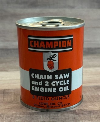 Champion Chain Saw and 2 Cycle Engine Oil 8 oz Unopened Full Oil Can texaco