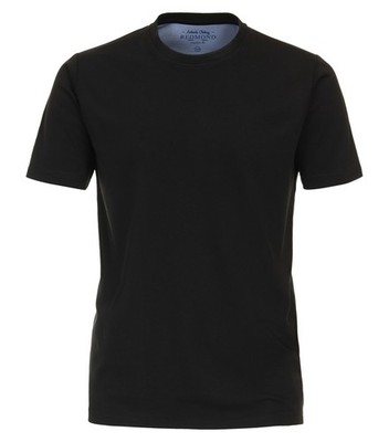 REDMOND Casual Herren T-Shirt Rundhals Regular-Fit Jersey Schwarz