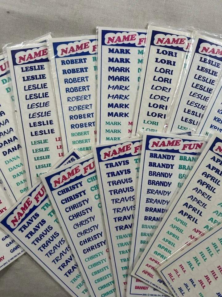 Vtg (Gen X Core) 1990 Peel & Stick NAME FUN Labels Stickers Personalized USA Lot - Image 3 of 4
