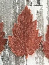 Antique Vintage Millinery Large Velvet Leaves Textured Mauve Color-Set of 8