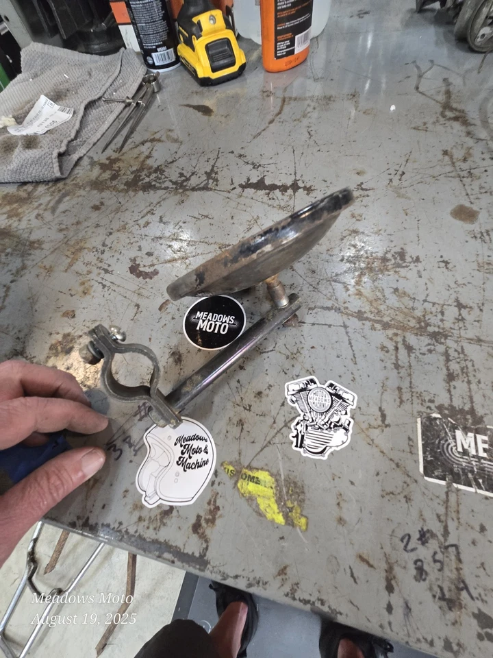 Vintage Motorcycle Mirror, Dark Glass With Mount For Harley, Triumph, BSA - Image 3 of 3