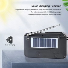 Solar Powered Bluetooth Speaker with FM Radio Black
