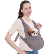 Supet Dog/Cat Sling Carrier for Small Pets - Hands-Free, Reduces Back/Neck Pain