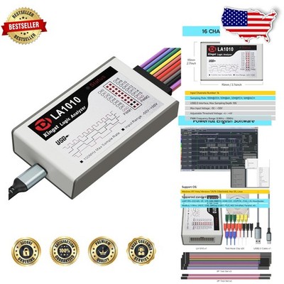 High-Speed Logic Analyzer 16CH 100MHz, USB, Signal Monitoring, PC Software