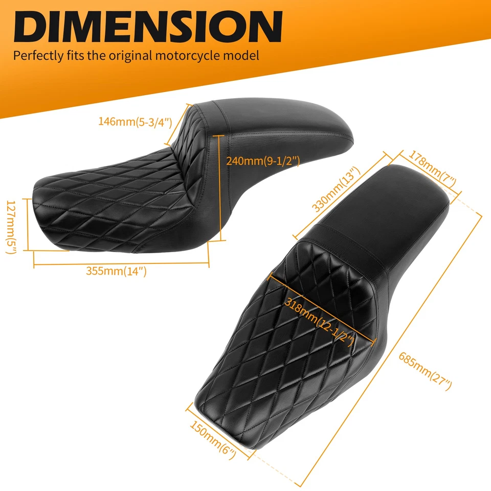 Asiento doble conductor pasajero para Harley Sportster Iron 883 1200 2004-2023 Foto 2 de 4