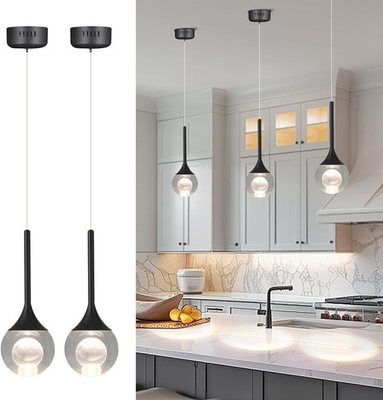 #ad 2 Pack Crystal Moon Pendant Lights Black 3000K LED Dimmable $62.99