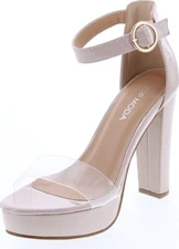 Top Moda Womens Robin-1 Transparent Lucite Party Dress High Heels Shoes