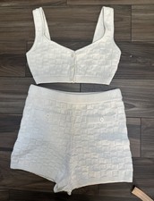 Reformation (2 Piece) Penny Sweater Set Tank & Shorts Ivory Size - S