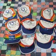 Lot Of Nine Indianapolis Colts Painter Hats '80s Rainbow Pride One Size