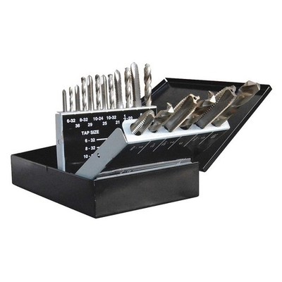 WESTWARD 5PXJ1 Gun Tap/Drill Bit Set,18 pcs 5PXJ1