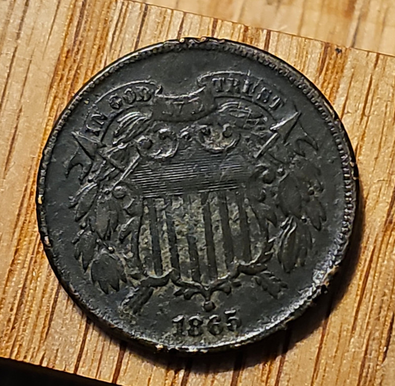 1865 US 2C Two Cent Piece Bronze BN Business Strike Philadelphia KM#94 509