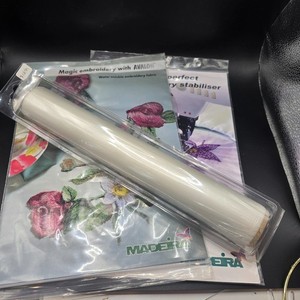 Lot of 3 Water Soluble Embroidery Stabilizer Fabric Maderia and Other