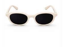Bright white black retro round circle colored vintage tint Sunglasses
